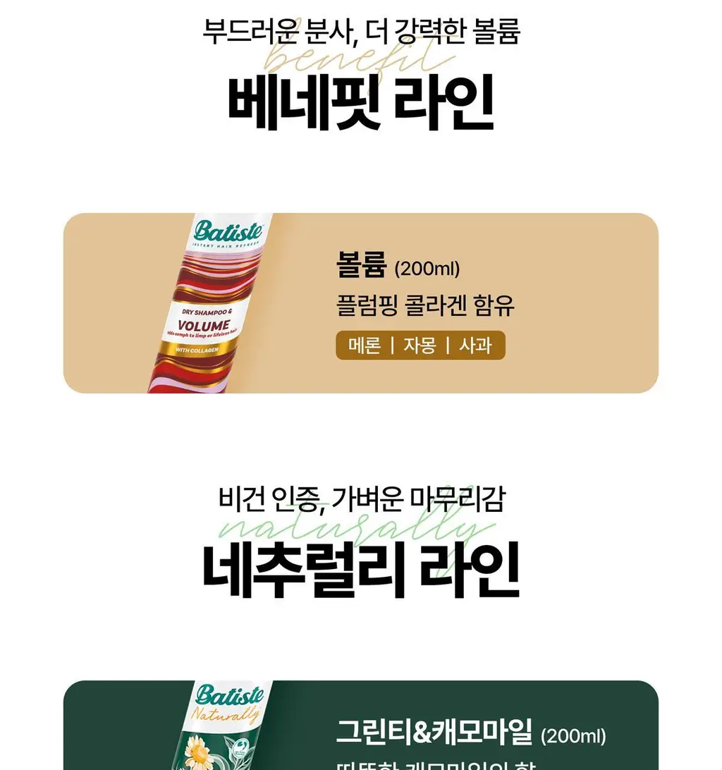 [볼륨/유분순삭] 바티스트 드라이샴푸 볼륨 200ml 상세페이지 9